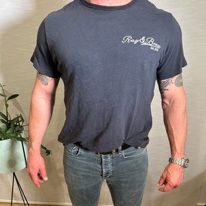 Rag & Bone Classic Flame Short Sleeve Tee Shirt Men’s L Large embroidered logo